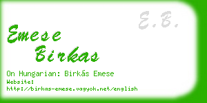 emese birkas business card